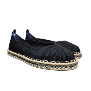 Rothy’s Boardwalk Espadrille Flats Black Size 8.5